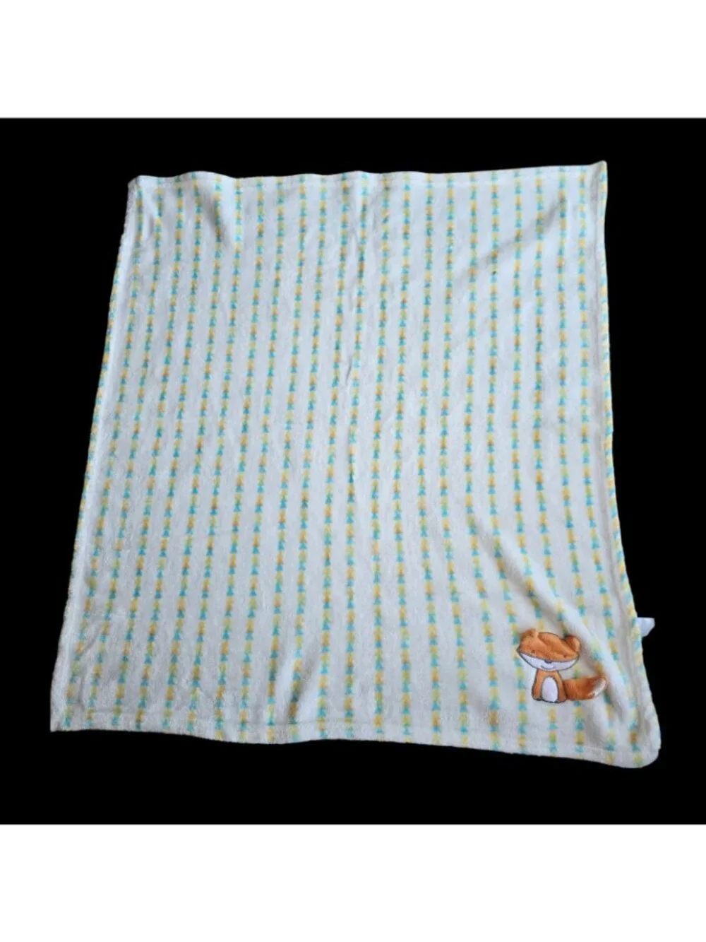 Le Bebe Favorite Fox Baby Blanket Plush security‎ lovey orange yellow triangles